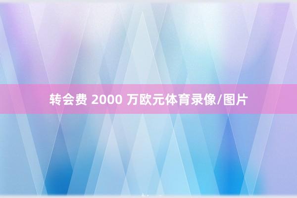 转会费 2000 万欧元体育录像/图片