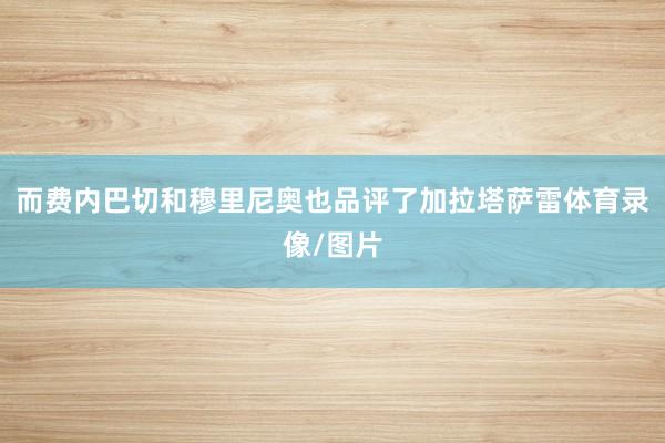 而费内巴切和穆里尼奥也品评了加拉塔萨雷体育录像/图片