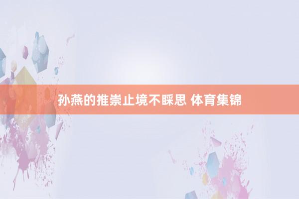 孙燕的推崇止境不睬思 体育集锦