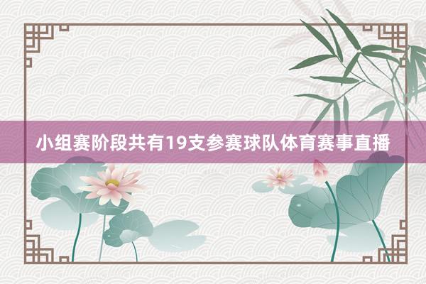 小组赛阶段共有19支参赛球队体育赛事直播