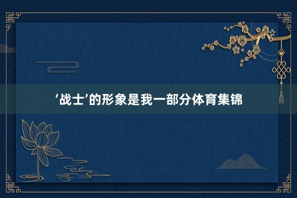 ‘战士’的形象是我一部分体育集锦
