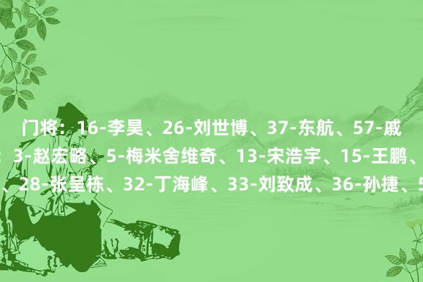 门将：16-李昊、26-刘世博、37-东航、57-戚秉宇、60-王梓权后卫：3-赵宏略、5-梅米舍维奇、13-宋浩宇、15-王鹏、19-董宇、22-王庚睿、28-张呈栋、32-丁海峰、33-刘致成、36-孙捷、56-薛军圳中场：8-张修维、18-巴拉克、20-何龙海、21-孟敬朝、23-雷森德、25-彭欣力、30-杨展彭、58-方海洋前卫：9-阿皆兹、10-内尔松-卢斯、11-戴维森、17-王镡幼、27-艾菲尔丁、29-贾伟伟、45-刘小龙、47-张伯煊体育赛事直播