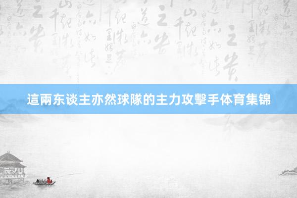 這兩东谈主亦然球隊的主力攻擊手体育集锦