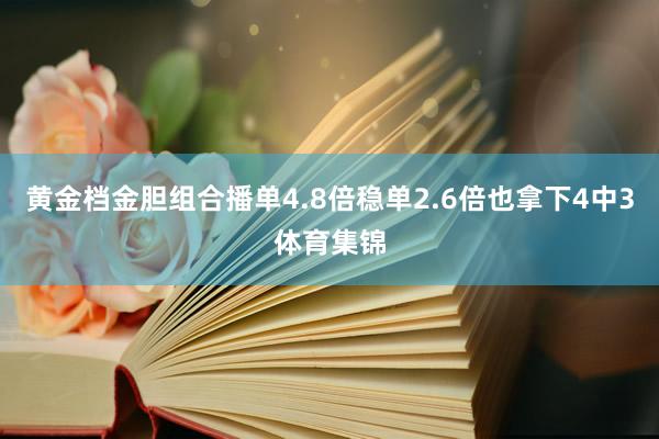 黄金档金胆组合播单4.8倍稳单2.6倍也拿下4中3体育集锦